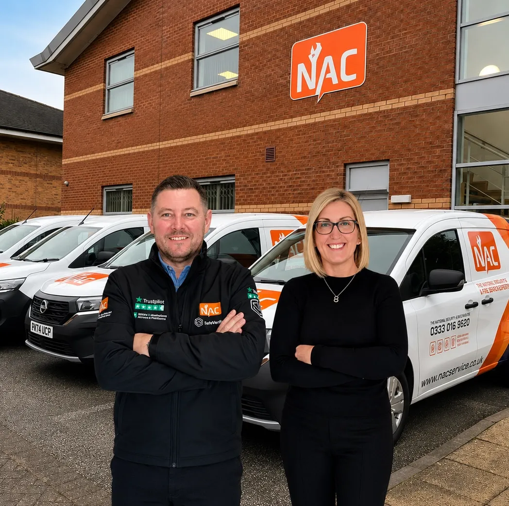 NAC founders Adrian and Amanda Welke outside the company's head office